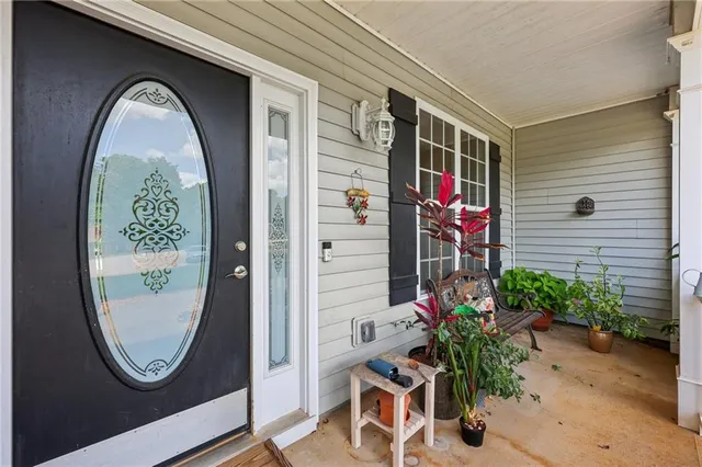 a kitchen with a refrigerator and countertop