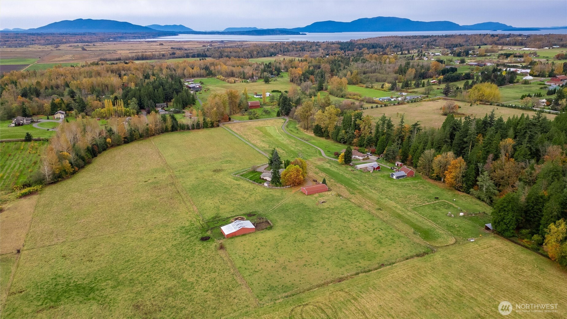 a view of a lake with a mountain