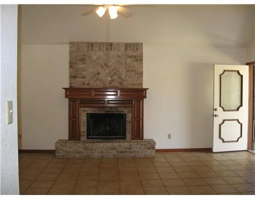 a living room with a fireplace