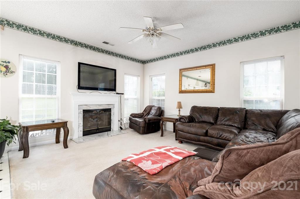 2331 Pimpernel Road Charlotte, NC 28213 - Photo 8 of 30 a living room with furniture a fireplace and a flat screen tv