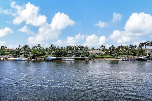 a view of a lake with houses