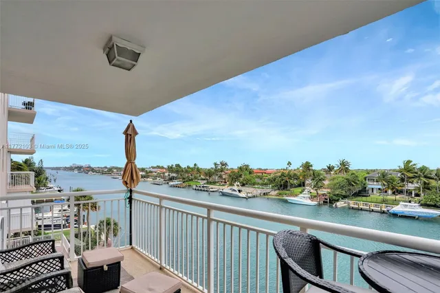 a view of a balcony with city view