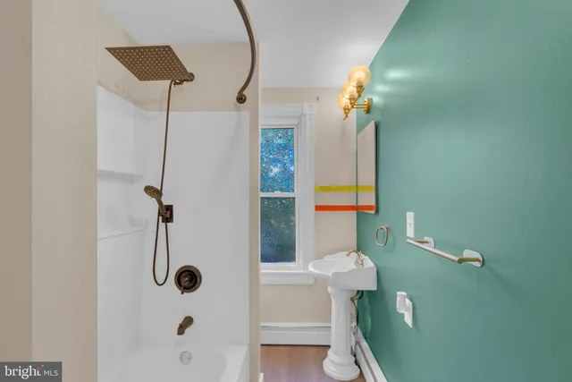 a bathroom with a shower