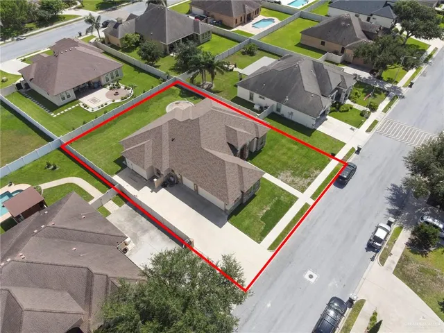 an aerial view of a house