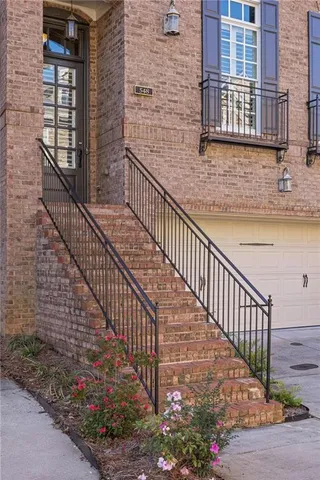 a view of balcony with wooden floor