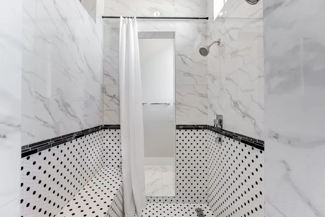 a bathroom with a shower