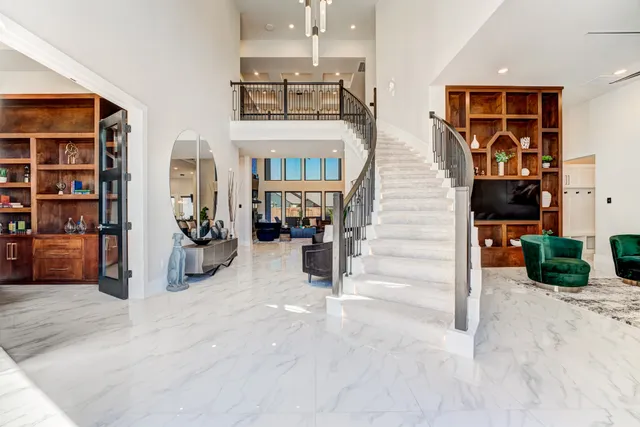 a view of a entryway door with living room