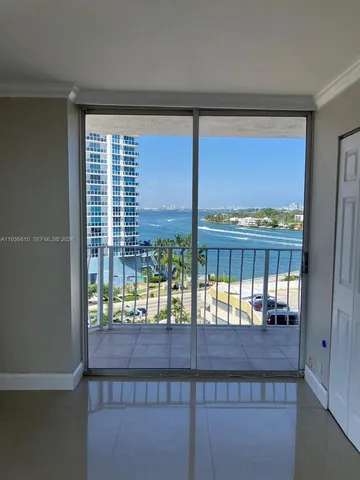 a view of a balcony with an outdoor space
