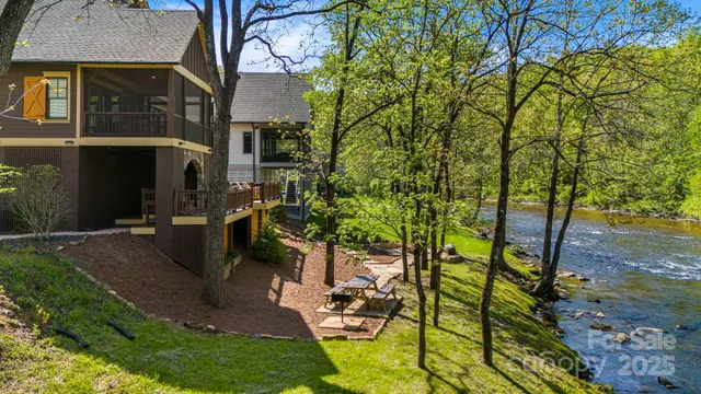 an aerial view of a house with a garden and plants