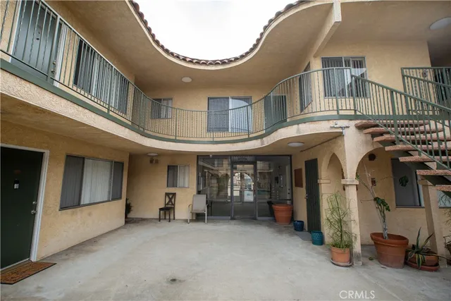 a view of a building with hallway