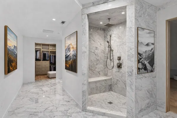 a bathroom with a shower