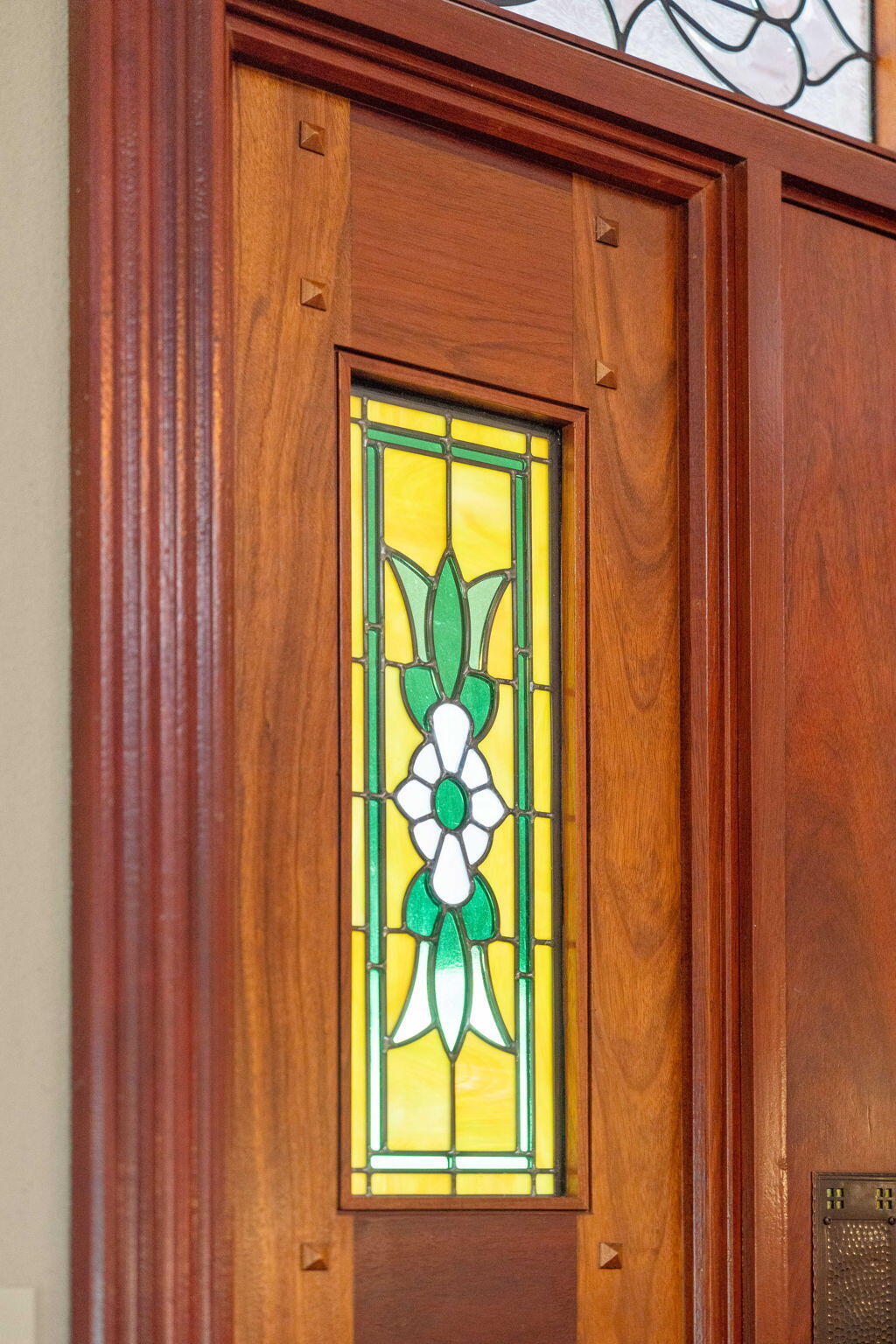 21925 Bear Creek Road Bend, OR 97702 - Photo 89 of 104 Entryway door is made of solid wood w/stained glass sidelight
