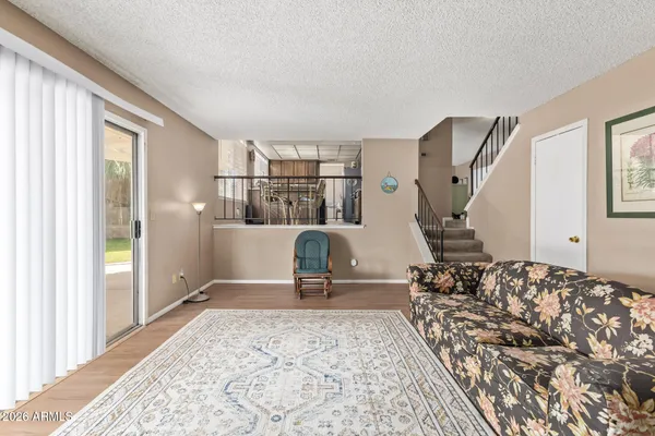 a view of a bedroom with workspace