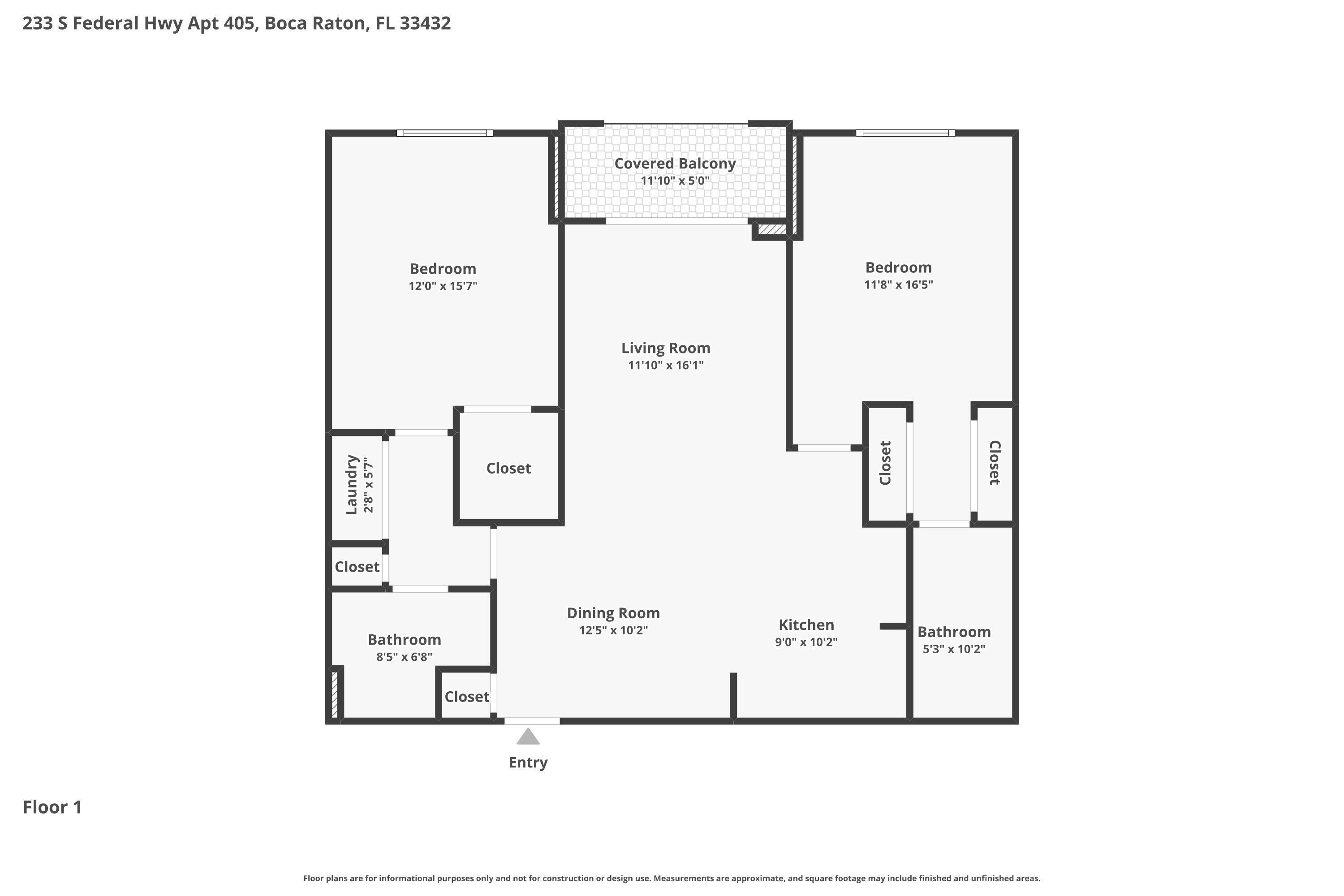 233 South Federal Highway, Unit 405 Boca Raton, FL 33432 - Photo 45 of 45 Floor Plan