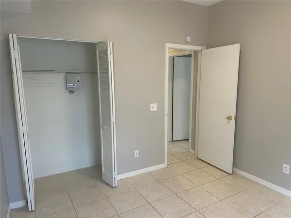 a view of a room with rack on the wall