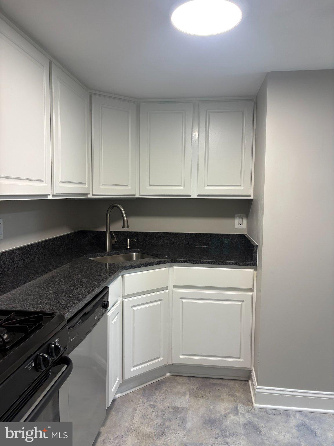 Brand new granite kitchen countertop and LVP
