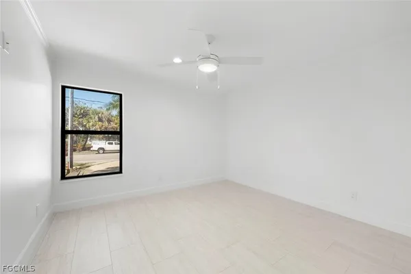 an empty room with closet