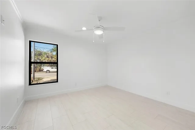 an empty room with closet