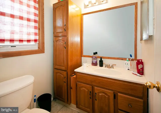 a bathroom with a sink a toilet a shower and a mirror