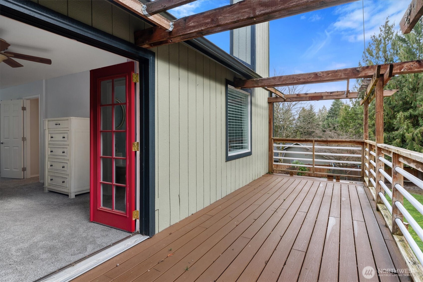 17018 45th Street East Lake Tapps, WA 98391 - Photo 23 of 40 a view of backyard with a deck and wooden floor
