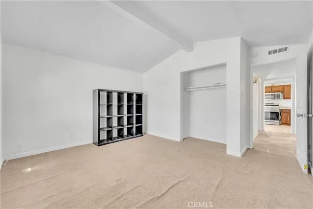 an empty room with closet