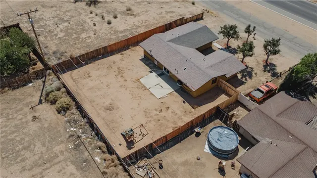 an aerial view of a kitchen counter space