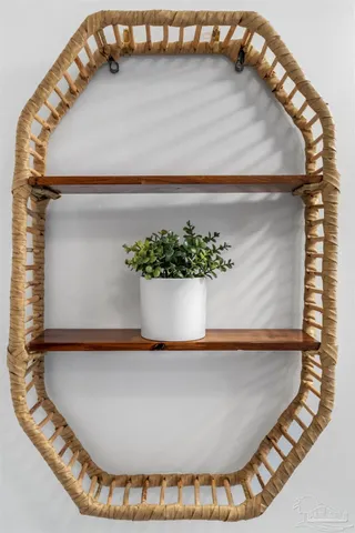 a view of a couch in a room