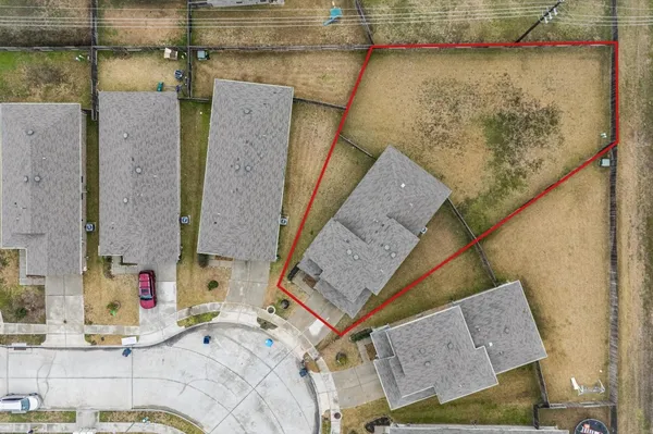 an aerial view of a bathroom