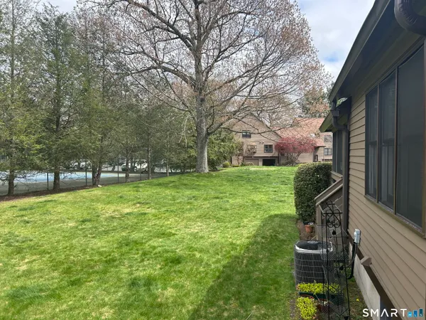 a view of a garden with pathway