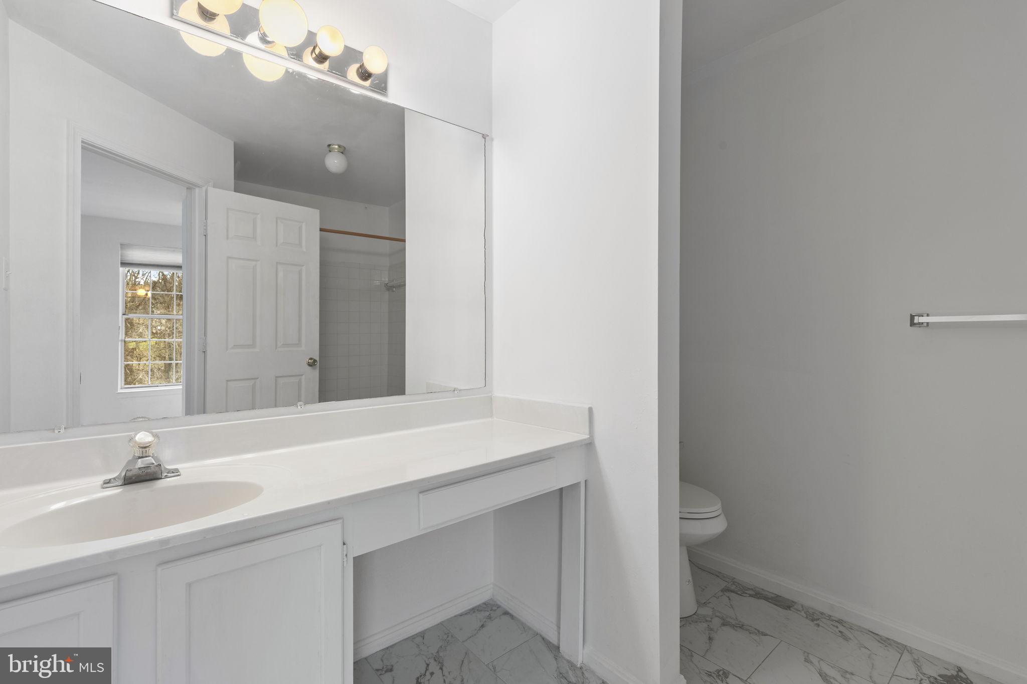 126 Gentlebrook Road Owings Mills, MD 21117 - Photo 21 of 30 a bathroom with a sink a toilet and a mirror