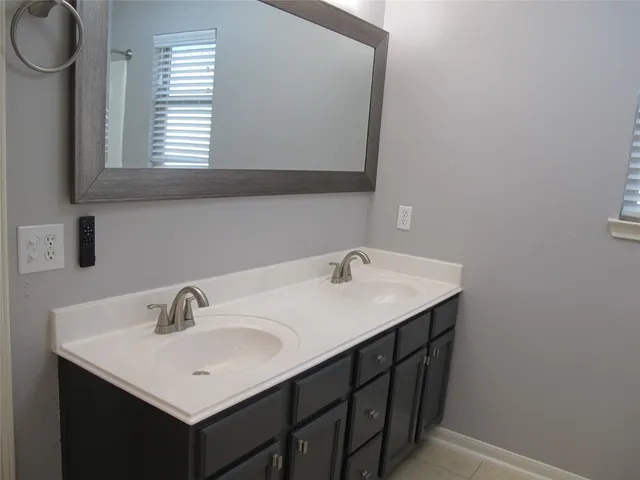 a bathroom with a sink and a vanity