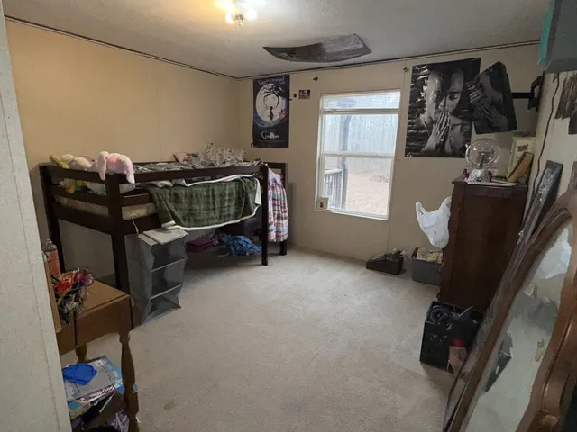 a bedroom with furniture and a window