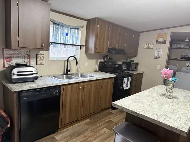 a workspace with wooden floor