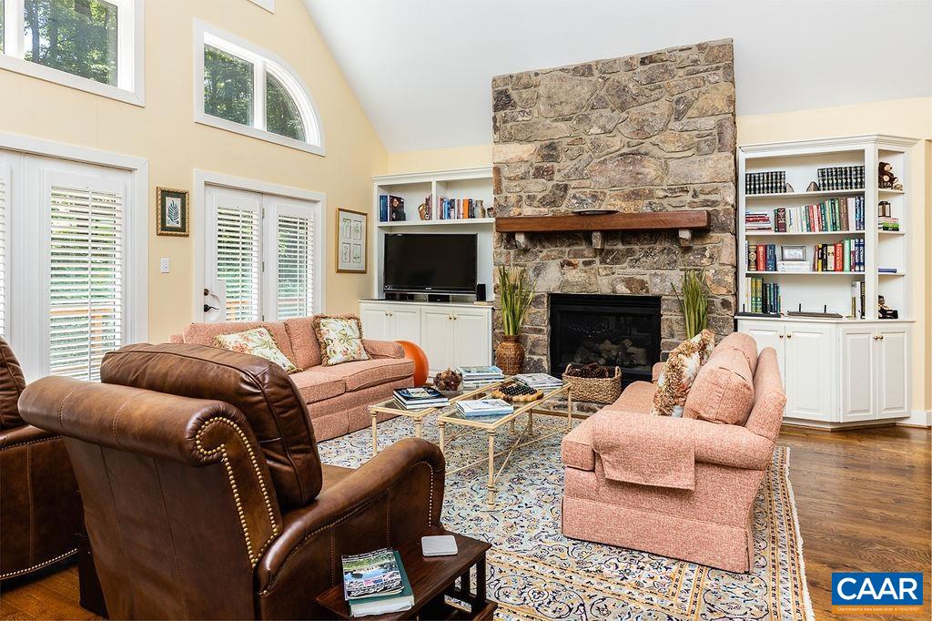 91 Bear Run Wintergreen, VA 22967 - Photo 1 of 54 a living room with furniture large window and a fireplace