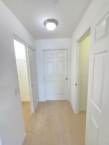 an empty room with closet