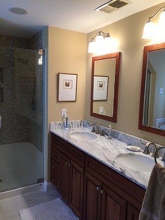 124 Turkey Hill Road Northampton, MA 01062 - Photo 18 of 30 a bathroom with a granite countertop sink mirror and a