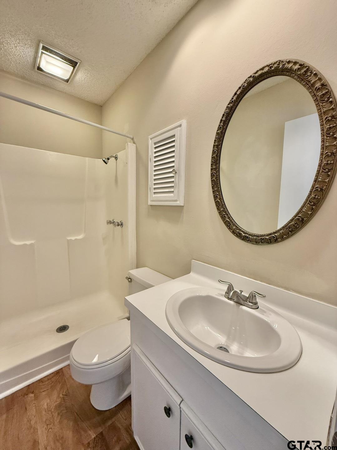 2510 Delmar Street Tyler, TX 75701 - Photo 9 of 18 a bathroom with a sink a toilet and a mirror