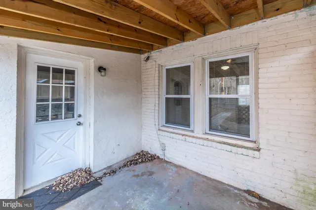 a view of a wooden door