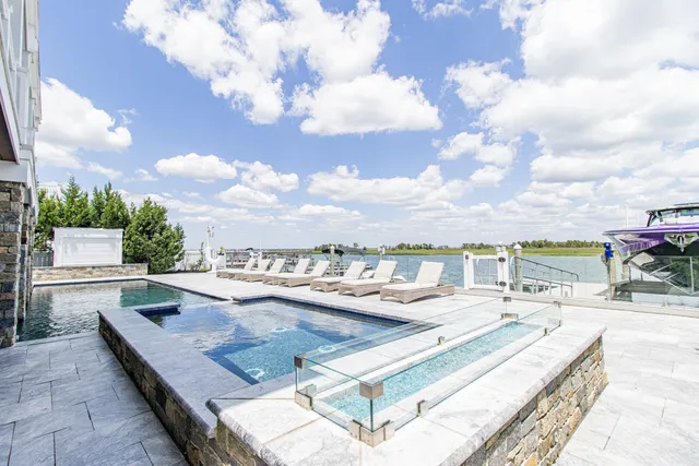 a view of a terrace with sitting area