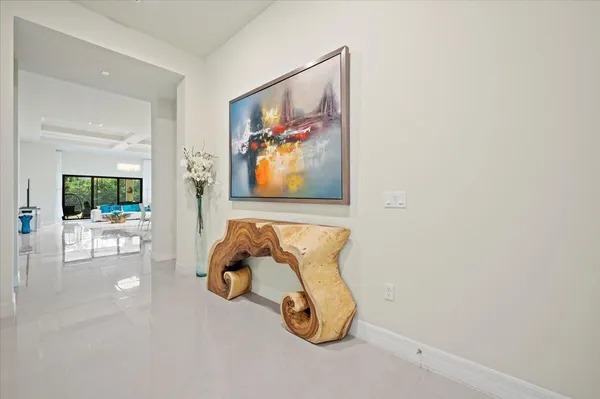 a view of a room with gym equipment and garden view