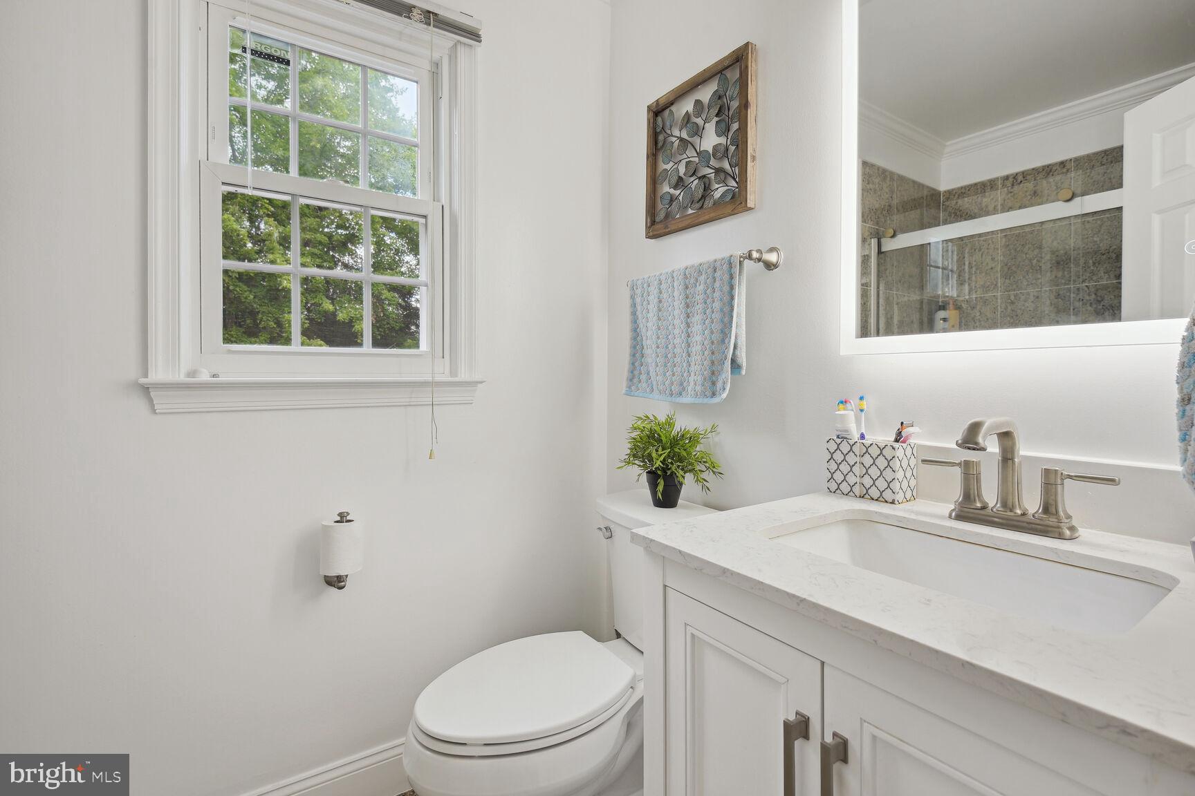 12324 Triple Crown Road North Potomac, MD 20878 - Photo 35 of 49 a bathroom with a toilet a sink and a window