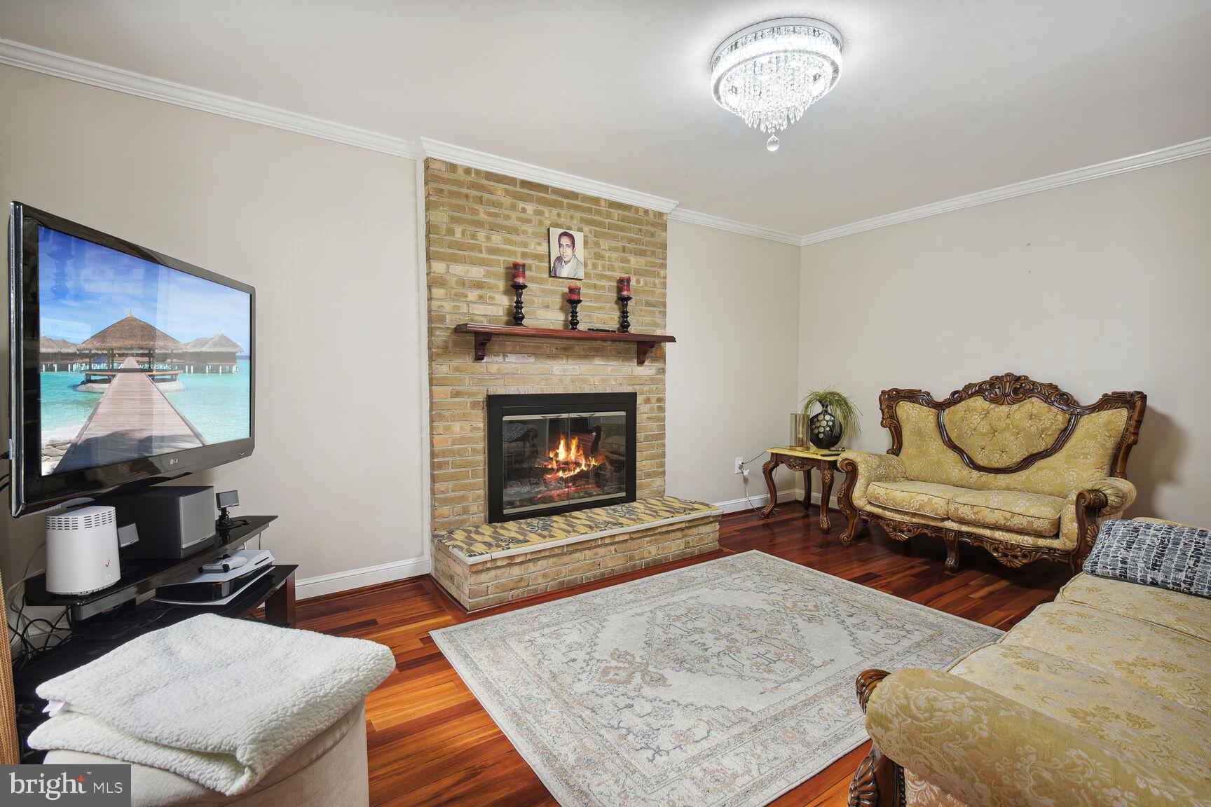 12324 Triple Crown Road North Potomac, MD 20878 - Photo 9 of 49 a living room with furniture a rug and a fireplace