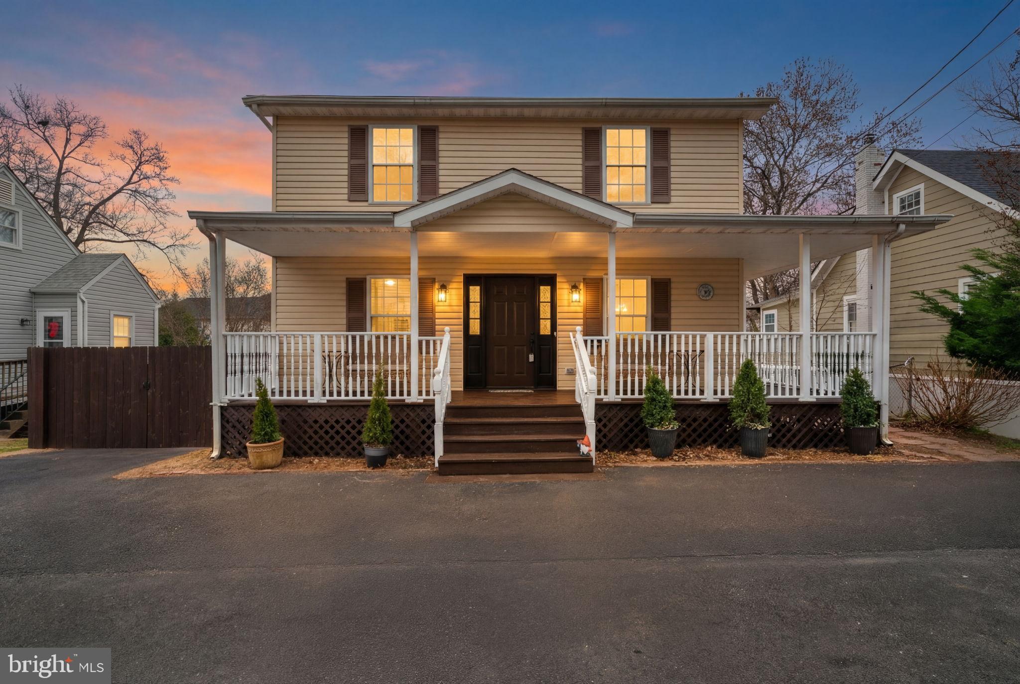4009 Roberts Road Fairfax, VA 22032 - Photo 48 of 60 Charming home with inviting porch at dusk.