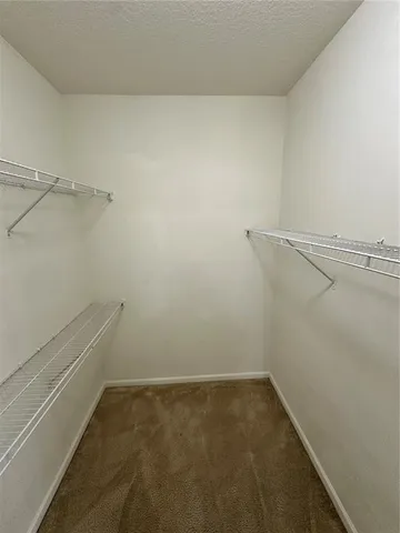 a view of a room with racks on the wall