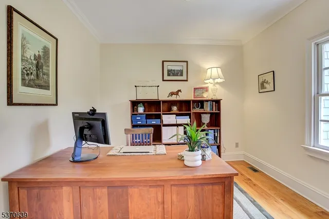 a dining room with table and chair