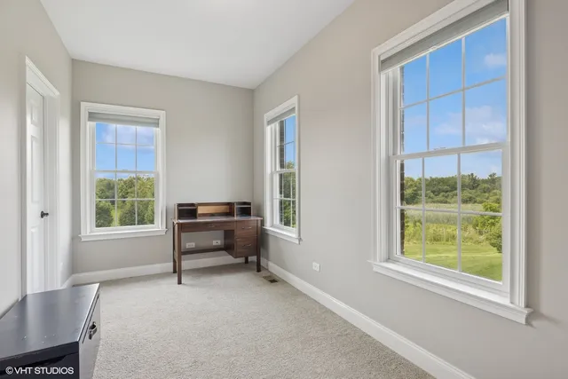 a workspace with furniture