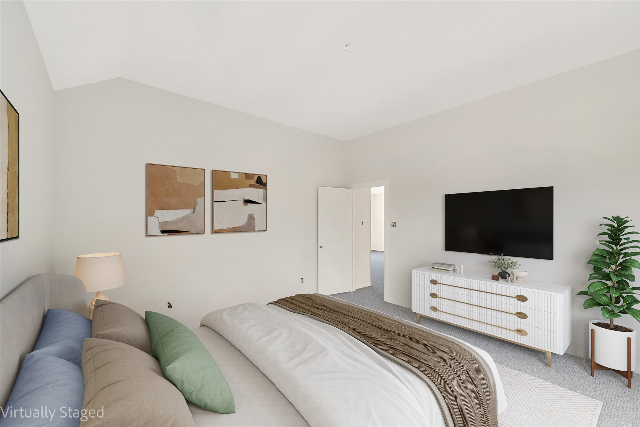 102 Par Circle La Porte, TX 77571 - Photo 18 of 24 a bedroom with a bed and a flat screen tv