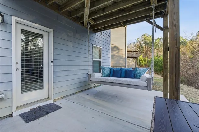 a view of a house with a patio