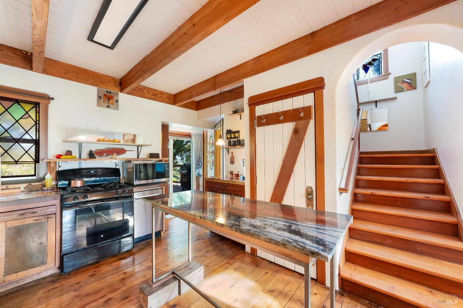 13635 Denmark Creek Road Boonville, CA 95415 - Photo 16 of 75 a kitchen with stainless steel appliances granite countertop a stove and a refrigerator