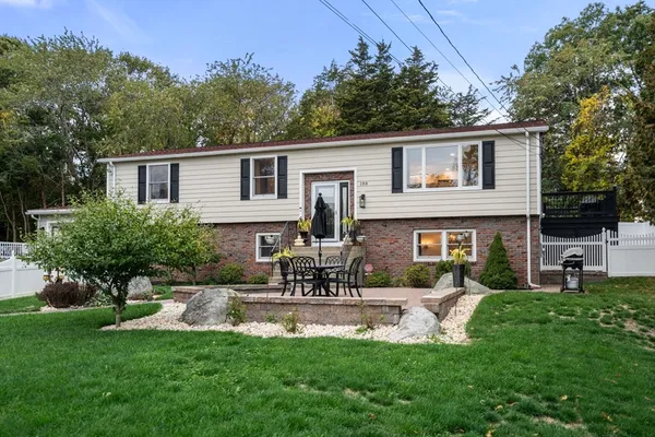 a view of a house with a patio
